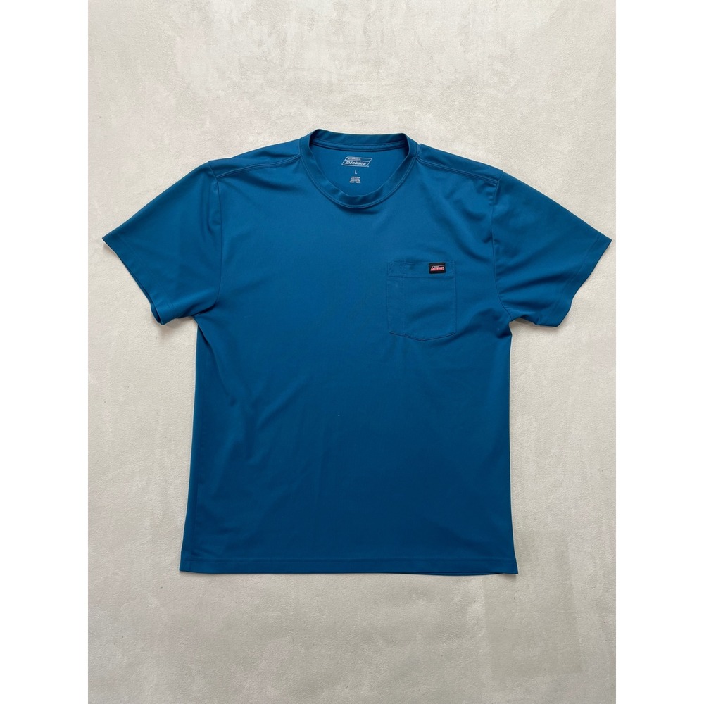 Genuine Dickies Womens Teal Blue Short Sleeve Pocket T-Shirt Performance Mesh L